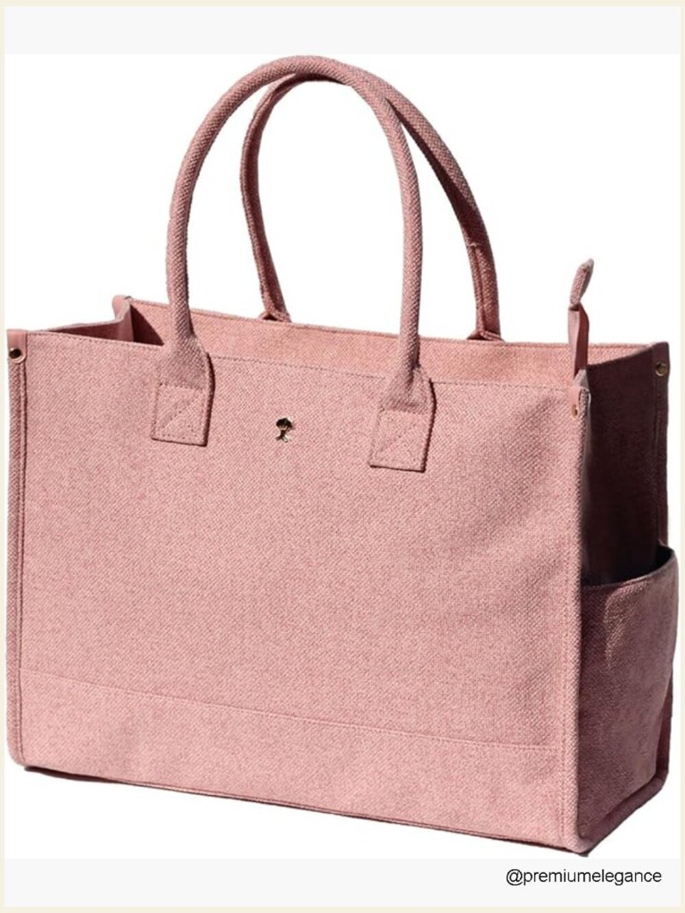 Canvas Tote Bag with Zipper Closure and Multiple Pockets